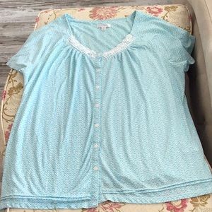 Secret treasures pajama top spring size 12/14 blue soft comfortable loun…